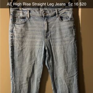 American Eagle Outfitters Light Wash Straight Leg Jeans